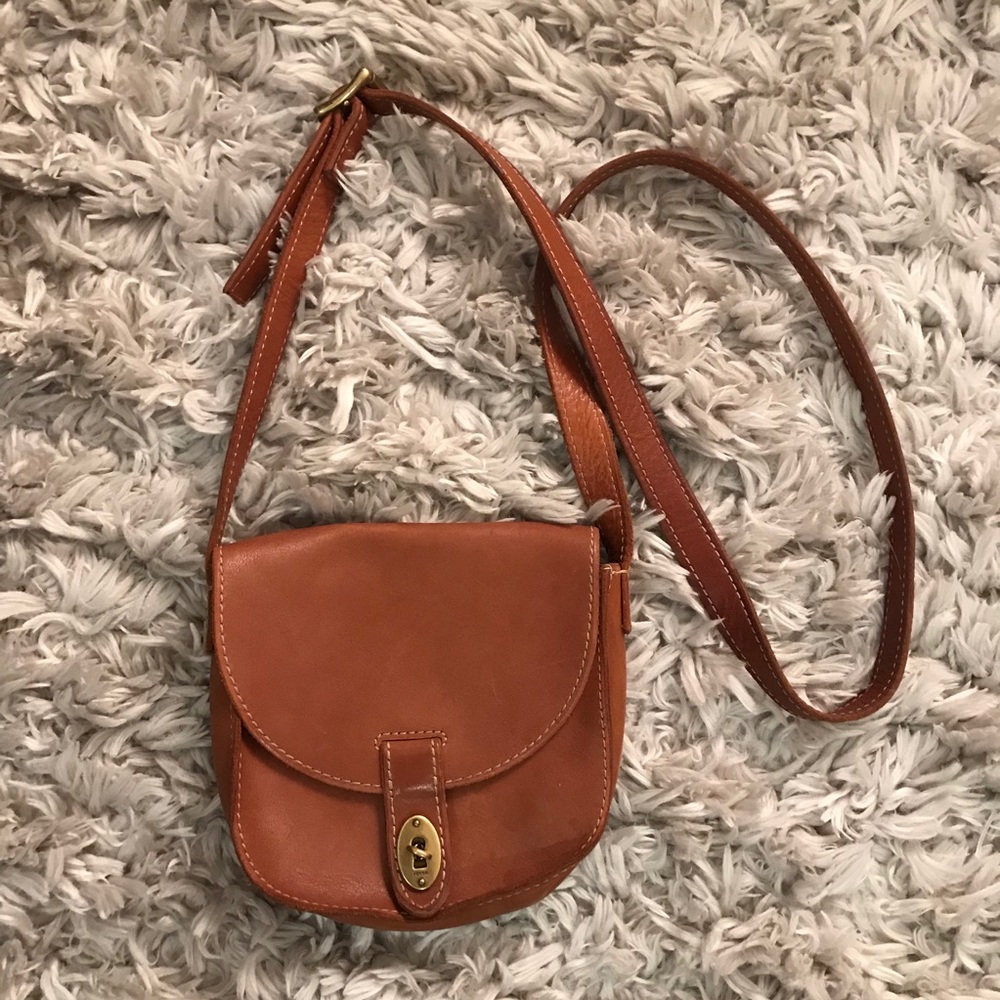 Fossil Cross Body Leather Bag with Buckle